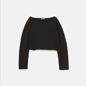 Long Sleeved Cropped Sweatshirt